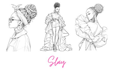 Slay In Color Coloring Book 100 Coloring Pages Black Women Women Of Color Adult