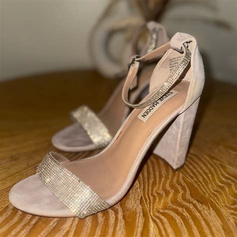 Steve Madden Shoes Steve Madden Nude And Gold Block Heel Sandals