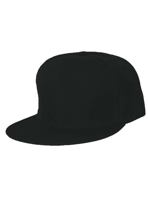 Plain Fitted Flat Bill Hat - Black (6 7/8) - Walmart.com - Walmart.com