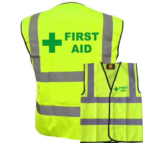 First Aid Printed Yellow Medical Hi Vis Vest Brook Hi Vis