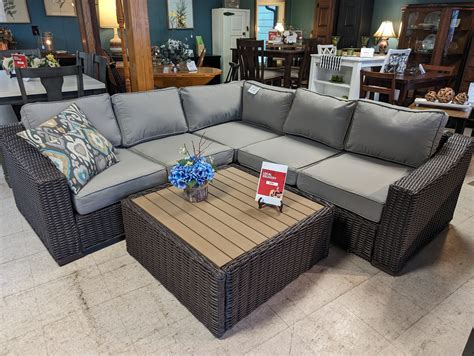 Outdoor Sectional with Gray Cushions | Roth & Brader Furniture