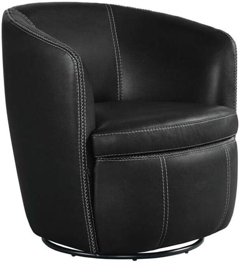 Elements International Vito Pebble Black Swivel Chair Lacks Furniture