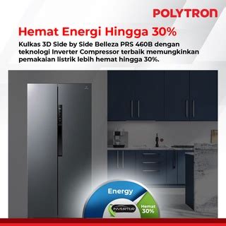 Jual Kulkas Polytron New Belleza Inverter Pintu Side By Side Prs B