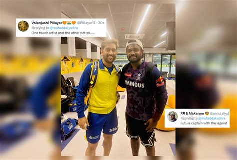 Ms Dhoni Sanju Samson Picture Ahead Of Csk Vs Rr Ipl 2023 Match At