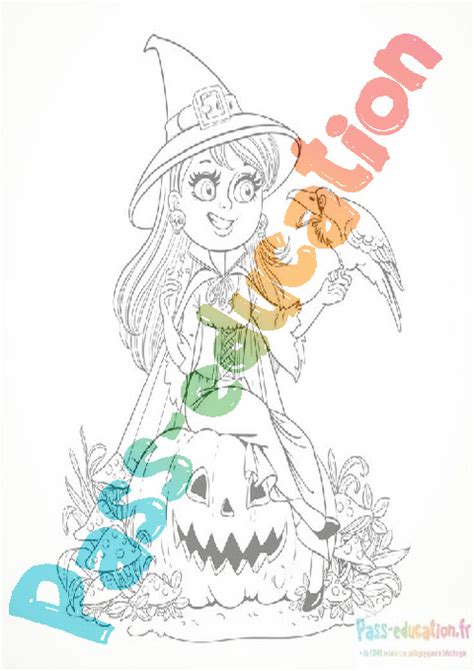 Coloriage sorcière gratuit à imprimer téléchargement pdf varié