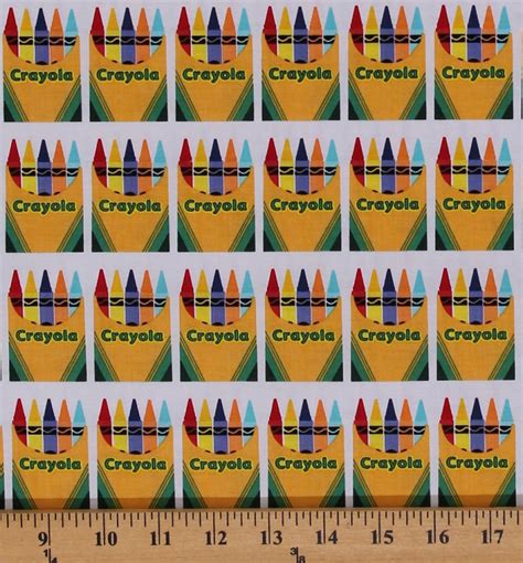 Cotton Colorfully Creative Crayola Crayons Boxes Cotton Fabric Print by ...