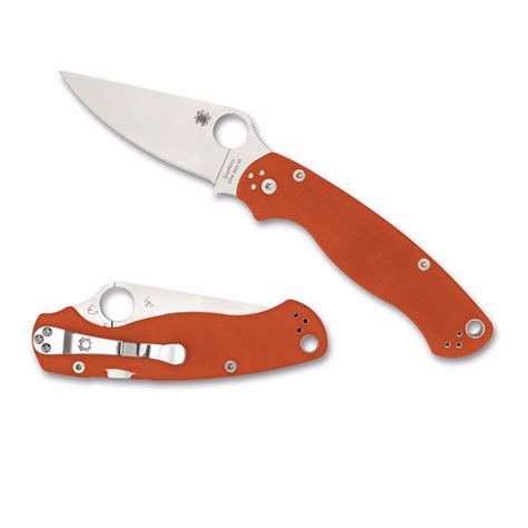 Spyderco Paramilitary 2 C81GPBORE2 Sprint Run Folding Knife, 3.437″ Plain Edge CPM Rex 45 Blade ...