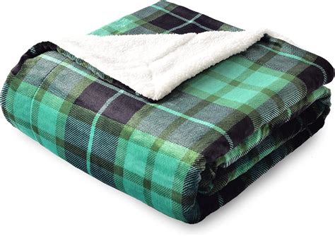 Sochow Sherpa Plaid Fleece Throw Blanket Double Sided Super Soft