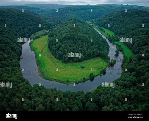 The Giants Tomb Meander Of The Semoise Ardennes Belgium Stock Photo