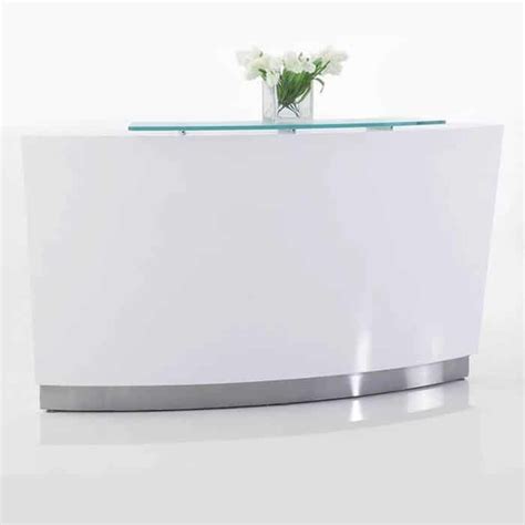 Brilliance White High Gloss Curved Reception Desk Single Module