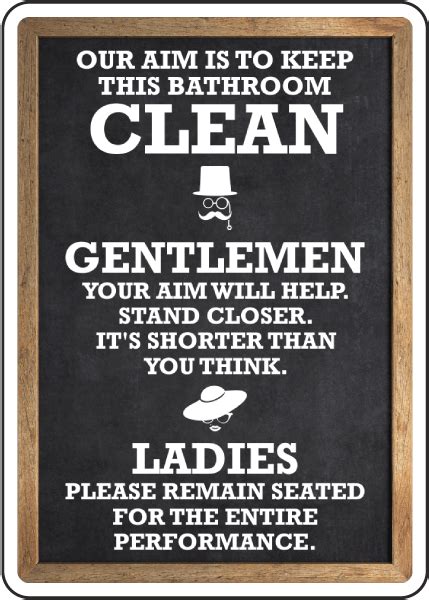 Our Aim Is To Keep This Bathroom Clean Sign Save 10