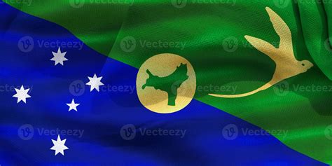 Christmas Island flag - realistic waving fabric flag 11102316 Stock ...