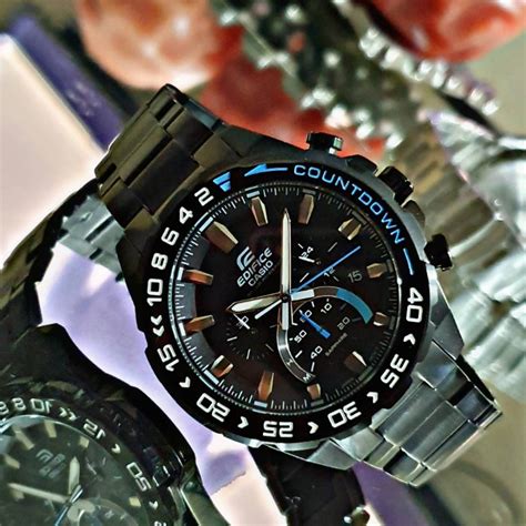 Casio Edifice Solar Sapphire Chronograph Watch Black Efs S Pb Av