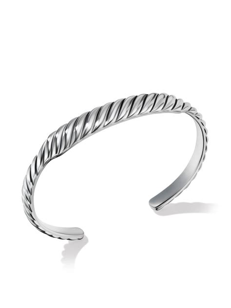 David Yurman Sterling Silver Sculpted Cable Contour Cuff Bracelet