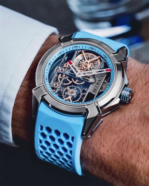 Jacob Co Epic X Skeleton V1 Titanium Sky Blue Luxury Watches