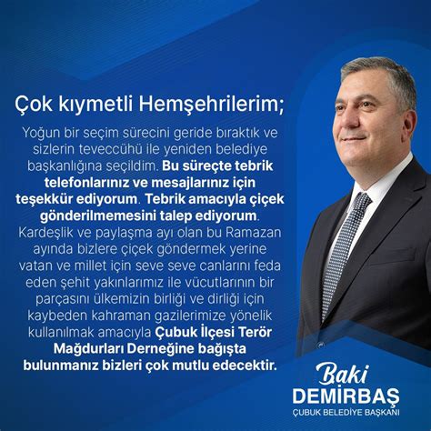 Belediye Başkanımız Baki Demirbaş Çiçek Göndermek Yerine Terör