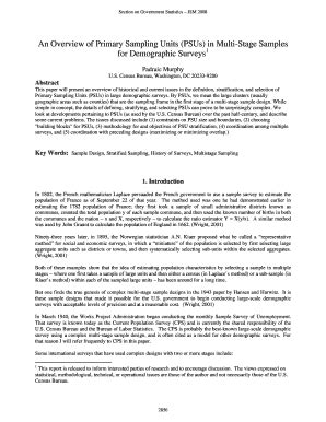 Fillable Online Amstat An Overview Of Primary Sampling Units Psus