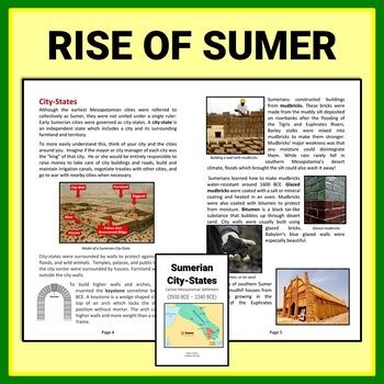 Mesopotamia Empires Reading Note Sheets Sumer Akkadian Babylon Assyria