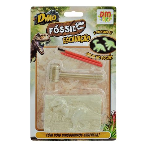 Dino F Ssil Escava O Brilha No Escuro Dm Toys Arqueologista Shopee