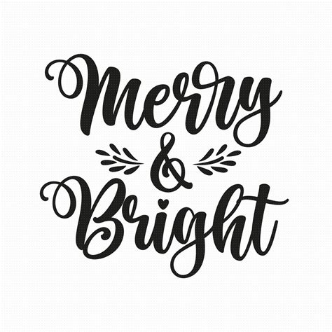 Merry And Bright Svg Png Eps Pdf Files Christmas Svg Etsy