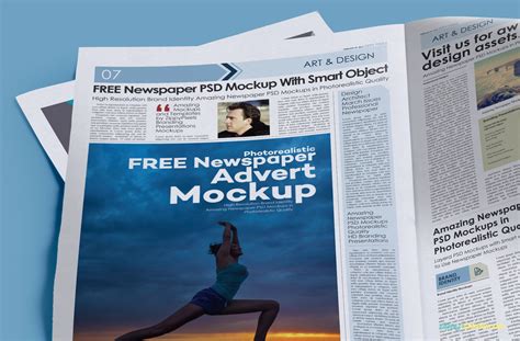 Free Newspaper Print Ad Mockup in PSD - DesignHooks