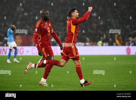 Rome Italy Rd Dec Lorenzo Pellegrini Of As Roma Celebrates