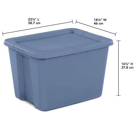 Sterilite 18 Gallon Tote Box Plastic Blue Moonlight