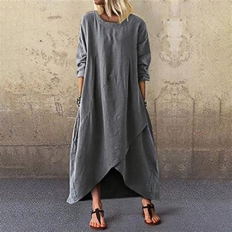 Plus Size 5XL Long Dresses For Women Summer Vintage Cotton And Linen