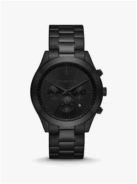 Oversized Slim Runway Black Tone Watch Michael Kors Canada