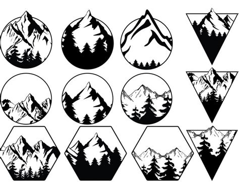 Berg und Bäume Clipart Berg Clipart svg Camping Logo Etsy de