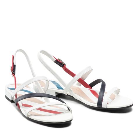 Sandalen Tommy Hilfiger Feminine Strappy Flat Sandal Fw Fw Rwb Gy