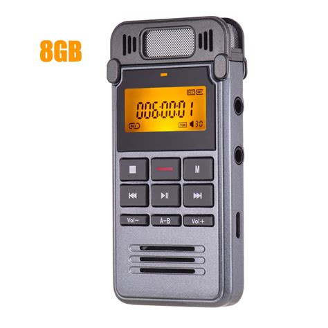 Professional Digital Voice Sound Recorder MP3 Music Player One-Button ...