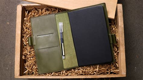 Making A Handmade Olive Green Luxury Leather Notebook Cover