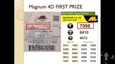 Magnum 1st Prize Original Winning Ticket From Uncle Kumar 4d Malaysia