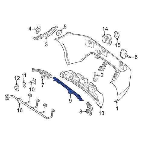 Mercedes Benz Oe Rear Center Bumper Cover Support Rail