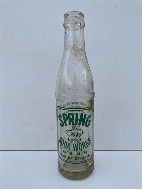 Vintage 1950s Spring Soda Works Waialua Oahu Bottle 3865733416