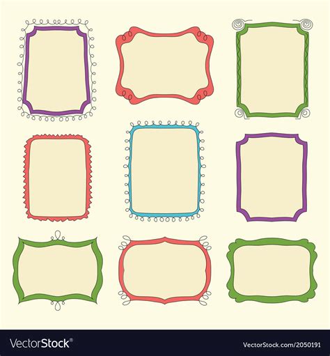 Cute Doodle Frames Royalty Free Vector Image Vectorstock