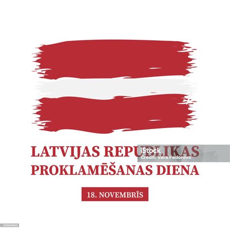 Proclamation Day Of The Republic Of Latvia Typography Poster In Latvian Language National