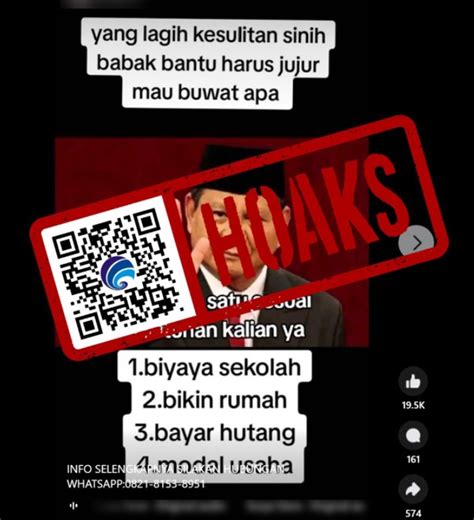 Cek Fakta HOAKS Prabowo Subianto Tawarkan Bantuan Melalui WhatsApp