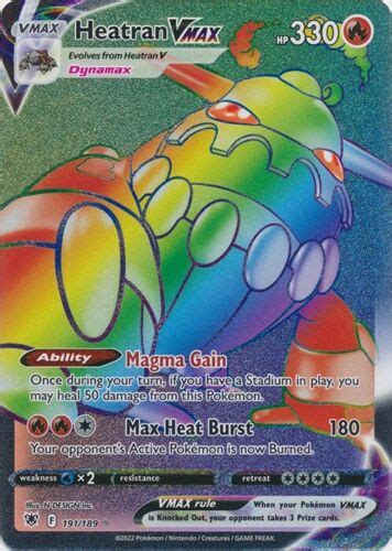 Heatran Vmax Astral Radiance Rainbow Secret Rare Pokemon Tcg