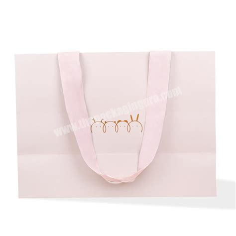 Sencai Custom Pink Art Paper Bag With Gold Foil Logo Gift Package Paper