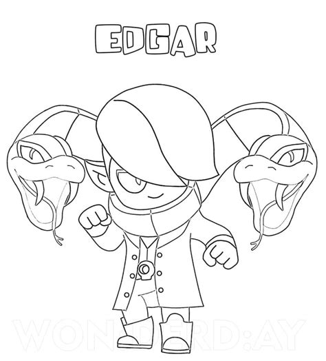 Dibujos De Edgar Brawl Stars Para Colorear Para Colorear Pintar E