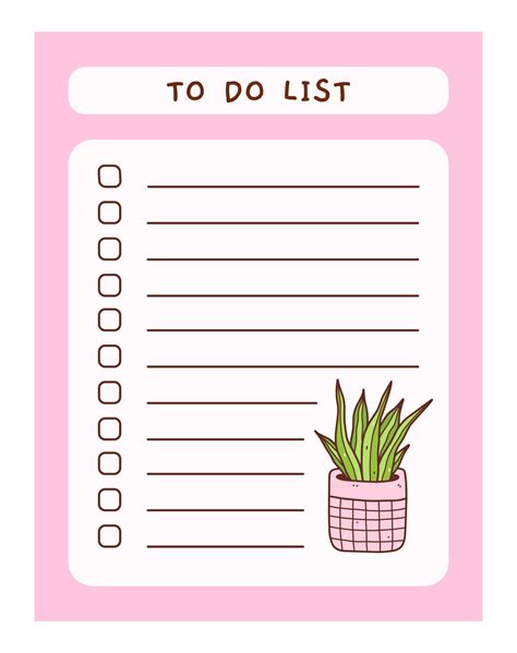 To Do List Template Decorated By Kawaii Strawberry Cute 60 OFF