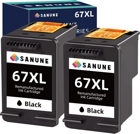 Sanune Remanufactured Ink Cartridges Replacement For Hp 67 67xl Black Ink For Hp