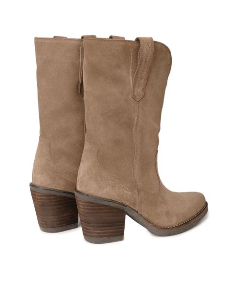 Botas Camperas Piel Beige Mujer PERA LIMONERA