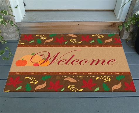 Decorative Fall Welcome Mat 36 X 24 Indooroutdoor Decorative