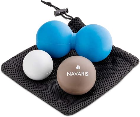 Navaris Lacrosse Massage Balls Set 2x Balls And 1x Peanut