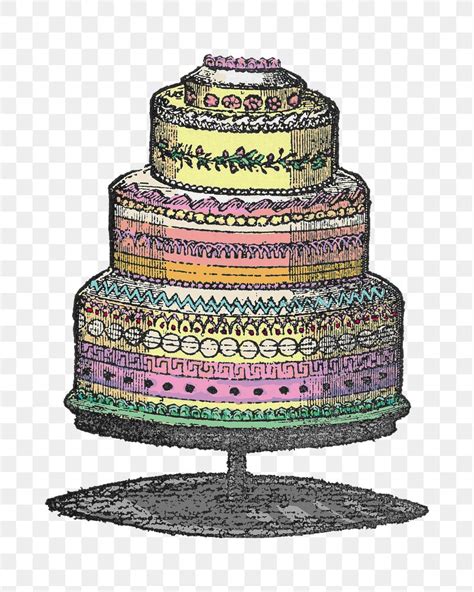 Vintage Birthday Cake Clipart