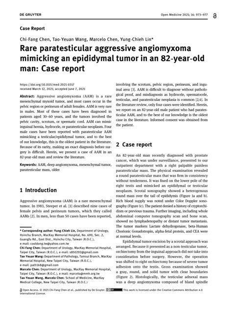 Pdf Rare Paratesticular Aggressive Angiomyxoma Mimicking An