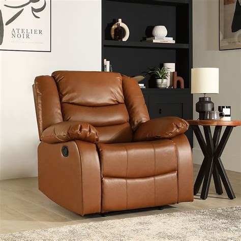 Sorrento Recliner Armchair Tan Classic Faux Leather Only £29999